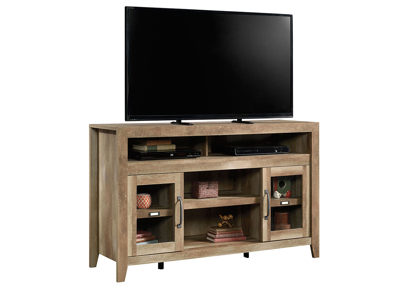 Dakota Pass Craftsman Oak Entertainment Credenza w/Fireplace,Sauder